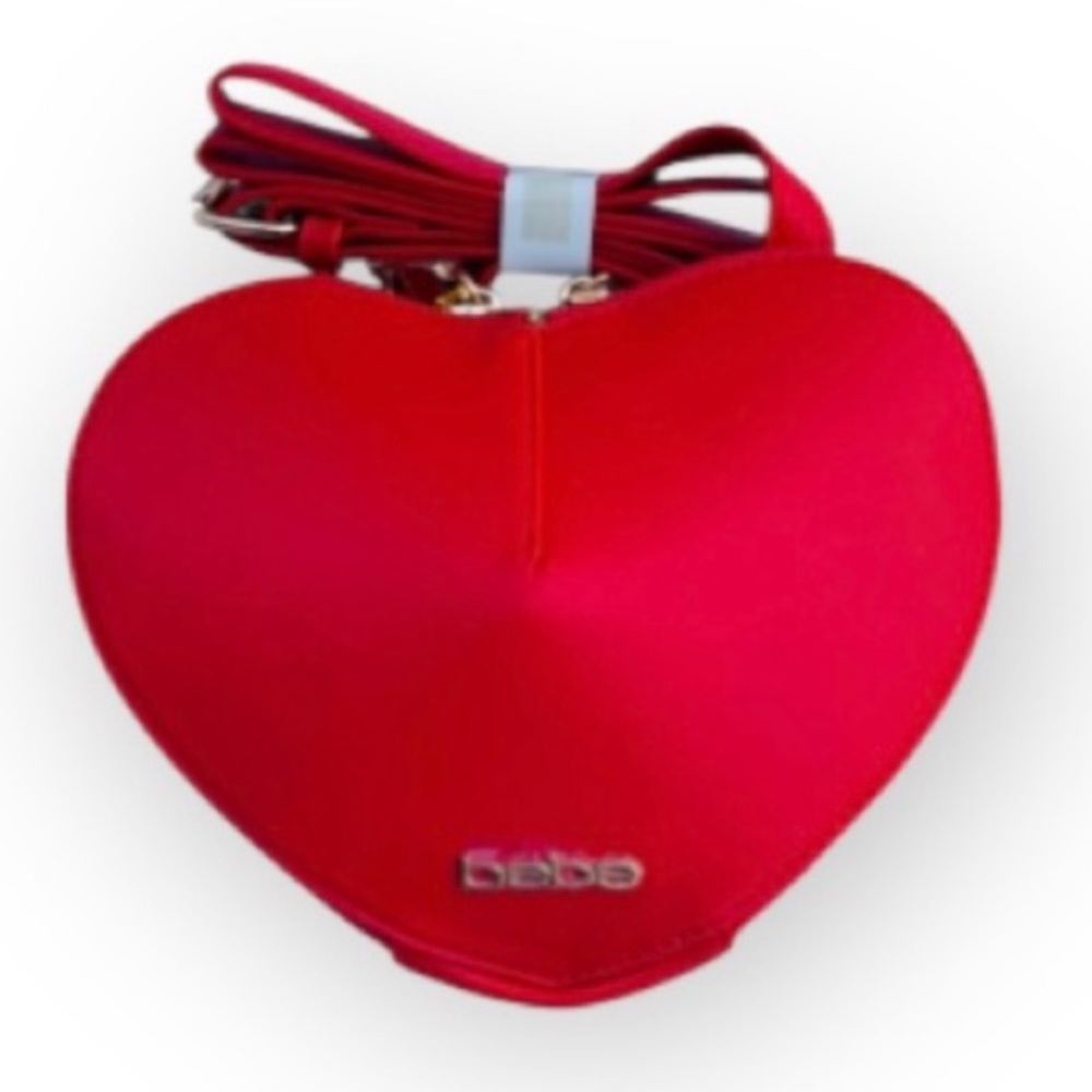 Bebe NWT Vibrant Red Heart Crossbody Bag